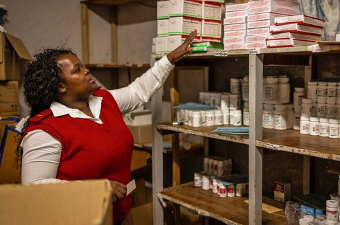 AIDS clinic storage room