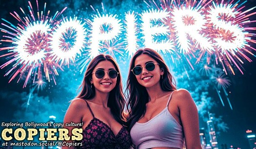 A photo of two smiling young women posing before a special Copiers’ fireworks display.
