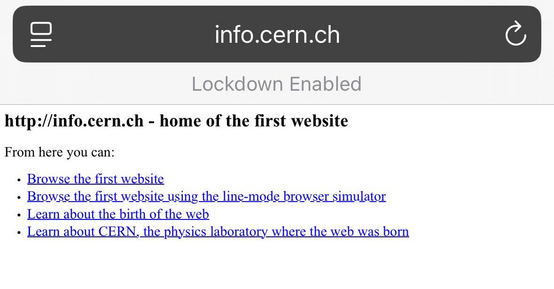 A screenshot of http://info.cern.ch - home of the first website