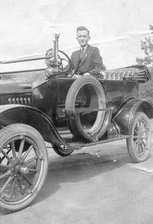My great great grandfather in a Model T, 1917